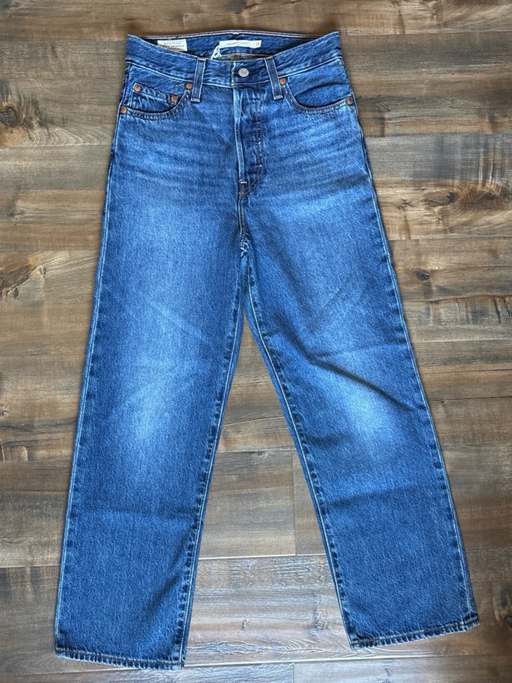 Levi's Ribcage Straight Cropped Women's Blue Straight-Leg Jeans